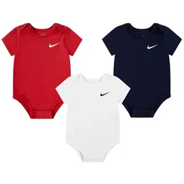 Nike Sportswear Body für Babies (Packung, 3-tlg) im praktischen 3er-Pack, mit Rundhalsausschnitt, für Babys rot 68 (6)