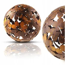 kapaga - Gartenkugeln Rost - Kugeln für Außen - Deko Garten Vintage - Rost Deko Garten für Kerzen - Kugeln für Draußen - Kugel Außen - (Klee, 23 cm)