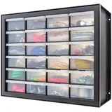 Iris Ohyama Iris USA Schrauben-Organizer, Hardware-Aufbewahrung, Organizer, 24 Schubladen, Schrank, Kunststoff-Schubladenaufbewahrung für Hardware-Handwerk, Kleinteile, Muttern, Bolzen, Werkzeug-Organizer,