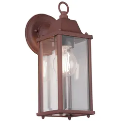 Wandleuchte, Laternen Design, rostfarben, H 29 cm