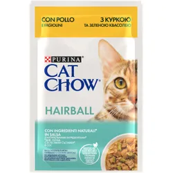 CAT CHOW Hairball Hundefutter mit Huhn und grünen Bohnen in 85g Sauce