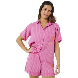 Rip Curl Hotel Malibu Embroid Kurzarmhemd Pink S