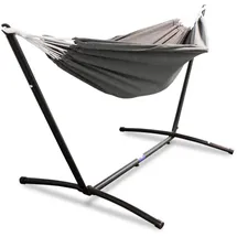 LACESTONE Hängematte mit Gestell Hängeliege Relaxliege Outdoor Indoor 180x140 bis 120kg Anthrazit