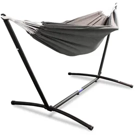 LACESTONE Hängematte mit Gestell Hängeliege Relaxliege Outdoor Indoor 180x140 bis 120kg Anthrazit