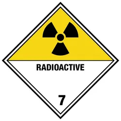 Placard Kl. 7D, Radioactive, 250x250mm