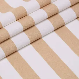 Homescapes Baumwollstoff, Meterware beige-weiß gestreift, 150 cm,