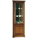 Xlmoebel Eckvitrine Traditioneller Sammlervitrinenschrank Eckschrank aus Massivholz (Klassischer Vitrine Vitrinenschrank Vitrinen - Model R-WN) Hergestellt in Europa braun