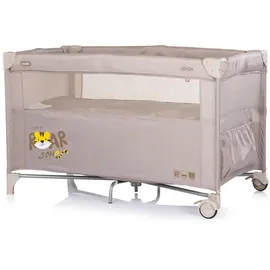 Chipolino Reisebett, Relax 2 Ebenen, Vorderseite absenkbar, Seiteneingang, Tasche beige Kunststoff, 60x120 cm, Babymöbel, Babybetten, Reisebetten