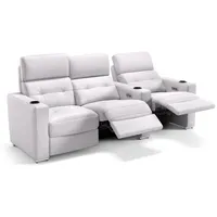Sofanella 3-Sitzer Leder BARI, Relaxcouch, Designersofa, Designer Sofa, 3er Couch, Sofagarnitur weiß