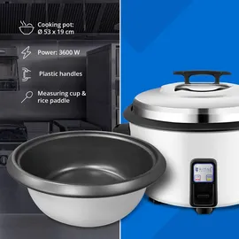 Royal Catering Reiskocher weiß 27,0 l