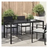 vidaXL Gartentisch 150 x 90 x 75 cm Schwarz