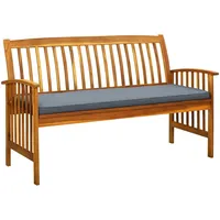 VidaXL Gartenbank mit Kissen 147 cm Massivholz Akazie