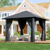 Gunji Garten Pavillon 3x3/4M Gartenpavillon Partyzelt Gartenzelt Festzelt Gazebo
