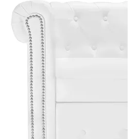 vidaXL Chesterfield Sofa in L-Form Kunstleder Weiß