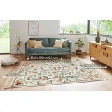 Nouristan Teppich »Orient Flowers«, rechteckig, 5 mm Höhe, Kurzflor mit Fransen, Orient, Wohnzimmer, Schlafzimmer, Esszimmer NOURISTAN creme B: cm 1 St.