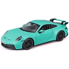 BBURAGO Porsche 911 GT3 (2021): Modellauto im Maßstab 1:24, Türen beweglich, grün (18-21104G)