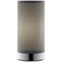 CASANOVA casa NOVA Tischlampe RONNY, Silbergrau - Grau - Stoffschirm - Metall - H 20 cm