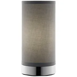 CASANOVA casa NOVA Tischlampe RONNY, Silbergrau - Grau - Stoffschirm - Metall - H 20 cm