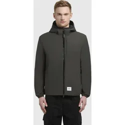 Anorak KHUJO "HAMZA", Herren, Gr. L, grün (dunkelgrün), Web, 100% Polyester, unifarben, casual, regular fit hüftlang, Langarm eingesetzt elastischer Bund, Jacken