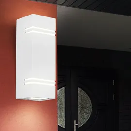 ETC Shop Außen Wand Leuchte weiß Fassaden ALU UP DOWN Garten Lampe Balkon im Set inkl LED Leuchtmittel