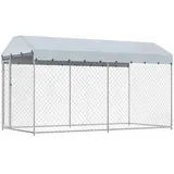 vidaXL Hundezwinger 382 x 192 x 225 cm Stahl Blau/Silber
