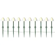 MARELIDA LED Solar Mini Pilze 10 Gartenstecker Gartendeko 8 Funkt. 5,4m weiß