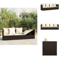 Outdoor-loungebett Mit Kissen Braun Poly Rattan - Outdoormöbel - Lounge Bett - Gartenmöbel - Sonnenliege - Relaxsessel