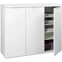 Composad Kommode MUNDI, 120 x 103 cm - 3 Türen - Weiß Hochglanz