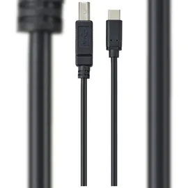 Renkforce USB-Kabel USB 2.0 USB-C® Stecker, USB-B Stecker 2.00 m Schwarz Gesamtschirm RF-5720420