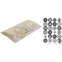 OLShop AG Adventskalender Kugeln 25 Kissenverpackungen mit 24 Zahlenaufklebern Schwarz/Weiß