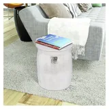 vidaXL Hocker/Beistelltisch aus gehämmertem Aluminium Silbern