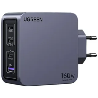UGREEN Nexode Pro 160W 4-Port GaN Fast Charger Set EU Wall Universal, Gray