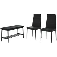 Vicco Sitzbank und Stuhl Grand, Schwarz, 85 x 46.5