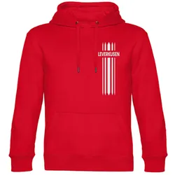 multifanshop Kapuzen Sweatshirt - Leverkusen - Streifen - Druck weiß - Hoodie