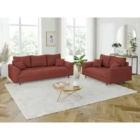 s-style möbel SITZGARNITUR 3+2 Alma Terrakotta Cord