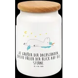 Mr. & Mrs. Panda Vorratsdose Einhorn Sternenhimmel - Weiß - Geschenk, Keramikdose, Küchenbehälter, Vorratsdosen Mehl, Einhörner, Einhorn Deko, ... - Weiß