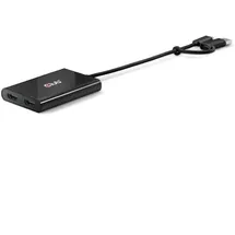 Club 3D USB Typ-C (mit USB Typ-A Adapter) auf dualen HDMI (4K60Hz) Video Splitter mit DisplayLink