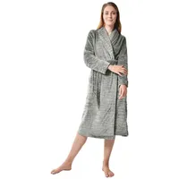 RAIKOU Damenbademantel RAIKOU Damen Morgenmantel Saunamantel weiches und super flauschiges, 100% Polyester, ohne Kapuze, Mit passendem Gürtel, 100% Kuschlig Weiche Microfaser,onhe kapuze schwarz