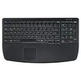 Cherry Active Key kompakte Tastatur mit Touchpad und Nummernblock, schwarz, USB, DE (AK-7410-GU-B/GE)