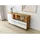 MASSIVMOEBEL24.DE Sideboard 160 x 87 x 43 cm Wildeiche geölt / Weiß