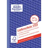 Avery Zweckform 1723 Lieferschein mit Empfangsschein (A6, 3x40 Blatt, selbstdurchschreibend mit farbigen Durchschlägen, zur Abfrage aller Lieferpositionen) weiß/gelb/rosa