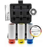 chemicalworkz Steckschlüsselsatz Schoneinsatz 17mm 19mm 21mm 1⁄2 Zoll Radschrauben Nuss Set, hochwertiger Cr-Mo Stahl, Schlagschrauber Nüsse, Schonnüsse Radwechsel für Drehmoment und Schlagschrauber