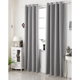Woltu Vorhang (1 St), Ösen, blickdicht, Thermovorhang mit Ösen, 250 g/m2 grau 117 cm x 138 cm