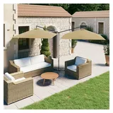 vidaXL Doppel-Sonnenschirm mit Stahlmast Taupe