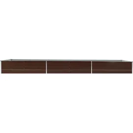 vidaXL Garten-Hochbeet verzinkter Stahl rechteckig 480 x 80 x 45 cm Braun  