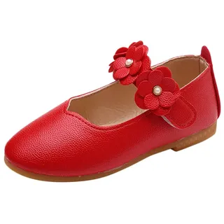Prinzessin Schuhe Mädchen 28 Tanzschuhe Kinder Elegant Blumen Lederschuhe Mary Jane Pumps Blockabsatz Kleid Schuhe rutschfeste Weiche Sohle Loafers Hochzeitsschuhe Ballettschuhe Ballerinas - 26 EU