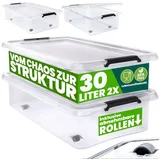 DEUBA Aufbewahrungsbox 2er-Set transparent 60x40x17cm 30L