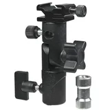 Kaiser Fototechnik 1203 Gelenk mit Schirmhalterung (Klemmschuh Adapter, Anschlussgewinde (1/4-3/8 Zoll))