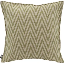 Dekokissen H.O.C.K. "Rigalon", grün (grün, jaquard, struktur, ethnomuster), B:50cm H:10cm L:50cm, Baumwolle, Polyester, Dekokissen_Sitzkissen_Kissenhüllen, im attraktiven Zickzackmuster, Kissenhülle mit Füllung, 1 Stück