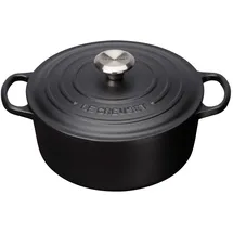 Le Creuset Signature Bräter 24 cm rund schwarz glänzend
